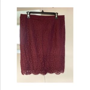 Loft lace pencil skirt